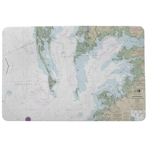 Betsy Drake DM240CH 18 x 26 in. Chesapeake Bay - Pocomoke & Tangier Sounds; VA Nautical Map Small Door Mat, Betsy Drake, Mfr#: DM240CH