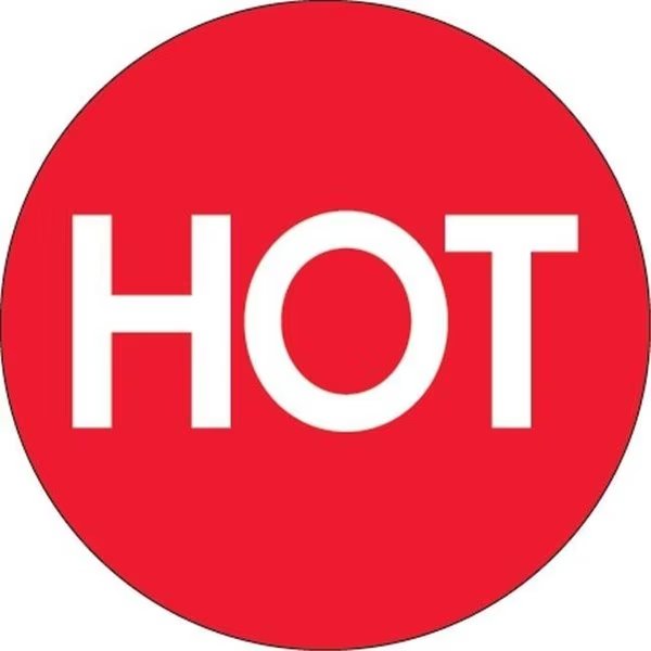 Tape Logic DL1084 2 in. Circle - Hot High Gloss Labels; Red & White - Roll of 500, Box Partners, Mfr#: DL1084