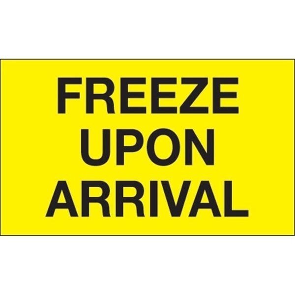 Tape Logic DL1116 3 x 5 in. - Freeze Upon Arrival Fluorescent Yellow Labels - Roll of 500, Box Partners, Mfr#: DL1116