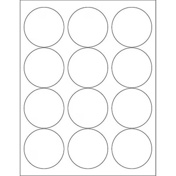 Box Partners LL146 2.5 in. White Circle Laser Labels - Pack of 1200, Box Partners, Mfr#: LL146