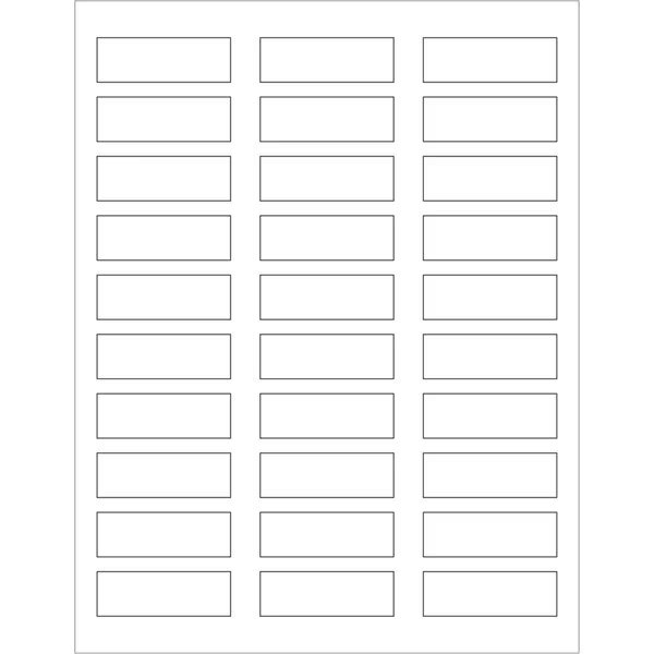 2.375 x 0.75 in. Rectangle Laser LabelsWhite, Box Partners, Mfr#: LL139
