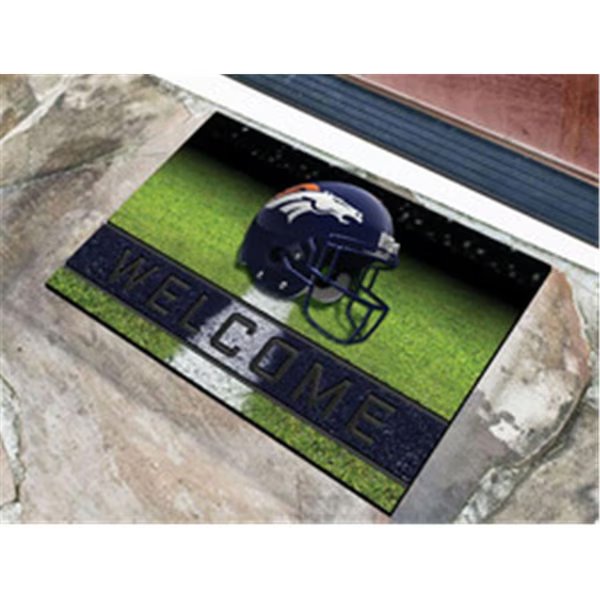 Denver Broncos Door Mat 18x30 Welcome Crumb Rubber