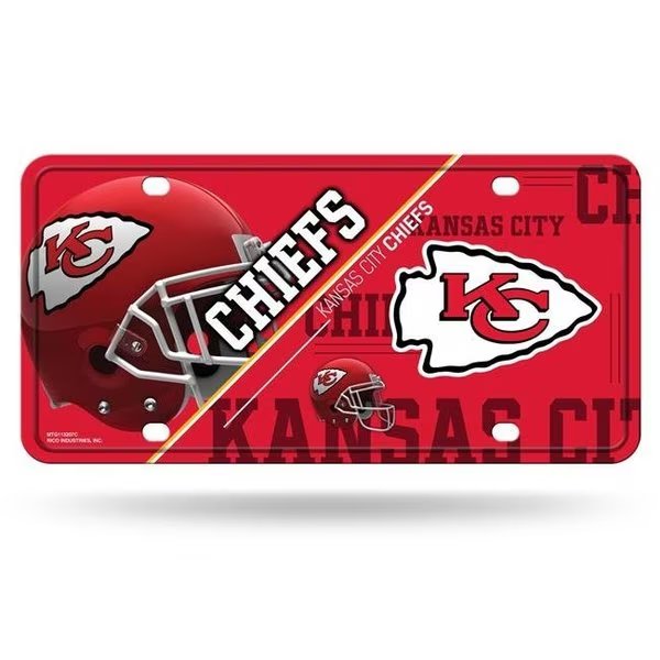 Kansas City Chiefs License Plate Metal, Rico Industries, Mfr#: 6734548511