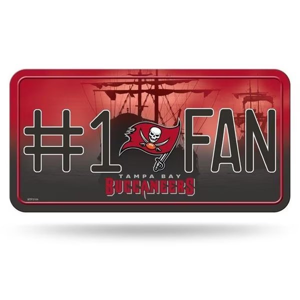 Rico Industries 1140720983 Tampa Bay Buccaneers License Plate - No.1 Fan, Rico Industries, Mfr#: 1140720983