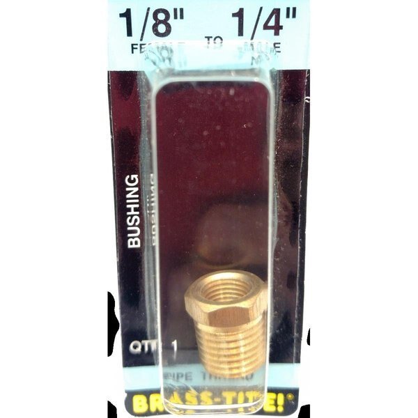 0.25 in. Male NPT x 0.125 in. Female NPT Bushing; Brass, Barjan, Mfr#: 07443100