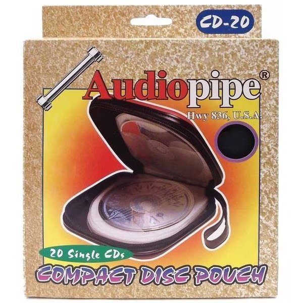 Audiopipe CD20-B 20 CD Carrying Case; Black, Audiopipe, Mfr#: CD20-B