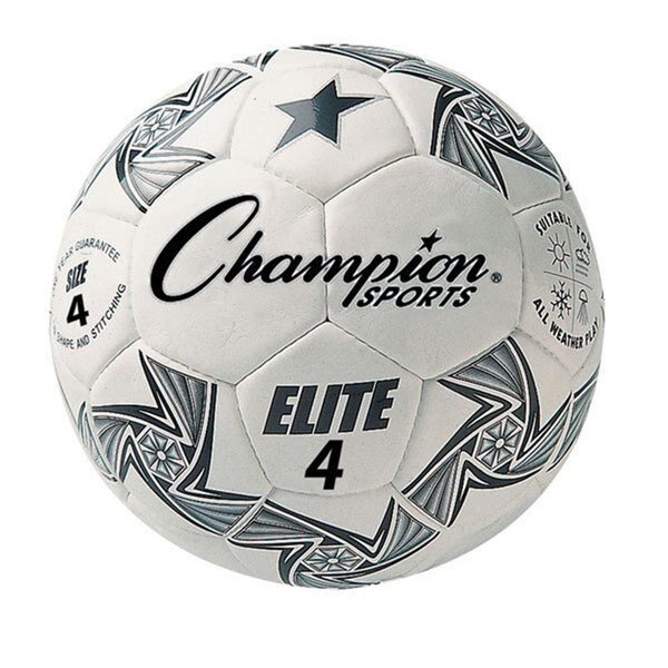 Champion Sports ELITE4 Elite Soccer Ball; White & Black - Size 4, Champion Sports, Mfr#: ELITE4