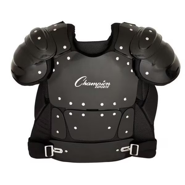 Champion Sports P200 17 in. Outside Plastic Shield Professional Umpire Chest Protector; Black, Champion Sports, Mfr#: P200