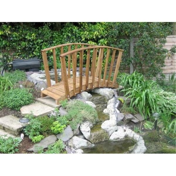 10 ft. Monets Red Cedar Bridge with Curved Wisteria Canopy, Creekvine Designs, Mfr#: WRFDF10MBCWCCVD