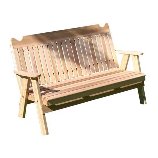 4 ft Red Cedar Straight Back English Garden Bench, Creekvine Designs, Mfr#: WF4SBB2CVD