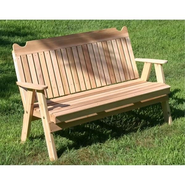 6 ft Red Cedar Straight Back English Garden Bench, Creekvine Designs, Mfr#: WF6SBB2CVD