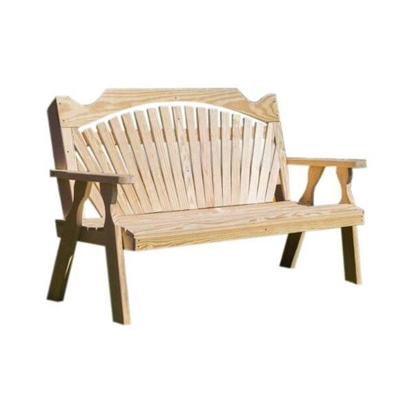 64 in Treated Pine Fanback Garden Bench, Creekvine Designs, Mfr#: FPB60FBCVD