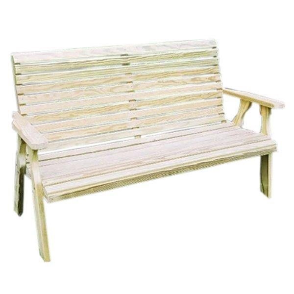 64 in Treated Pine Rollback Garden Bench, Creekvine Designs, Mfr#: FPB60RBCVD