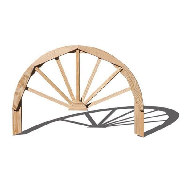 36 in Treated Pine Half Wagon Wheel, Creekvine Designs, Mfr#: FWHW36CVD