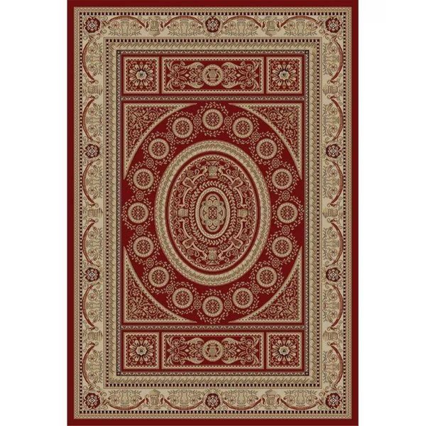 6 ft. 7 in. x 9 ft. 3 in. Jewel Aubusson - Red, Rlm Distribution, Mfr#: HO2545849