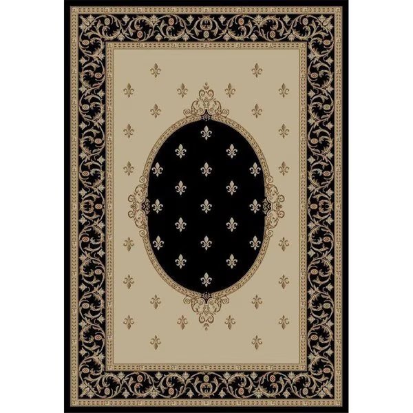 7 ft. 10 in. x 9 ft. 10 in. Jewel F. Lys Medallion - Black, Rlm Distribution, Mfr#: HO2545943
