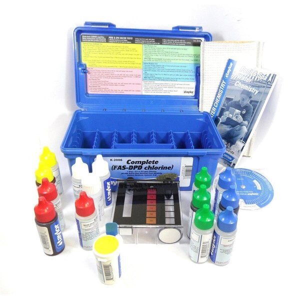 Complete Chlorine Pool & Spa Water FAS-DPD Test Kit, Taylor Technologies, Mfr#: TA60180