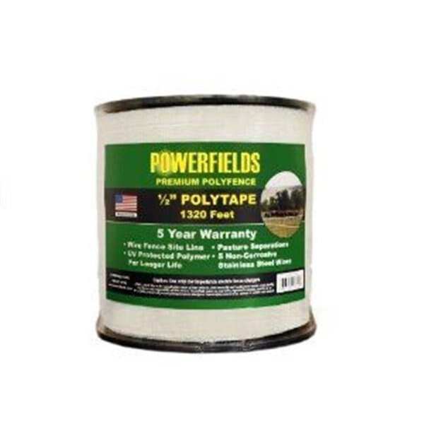 Powerfields 1381997 0.5 in. x 1320 ft. Powerfields White Polytape, Powerfields, Mfr#: 1381997
