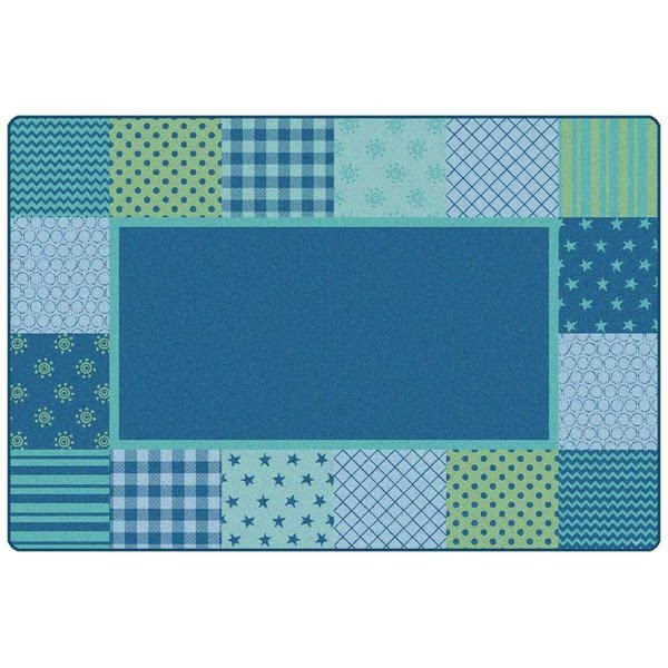 6 x 9 ft. Kidsoft Pattern Blocks, Blue - Rectangle, Wall-To-Wall, Mfr#: WA2547371
