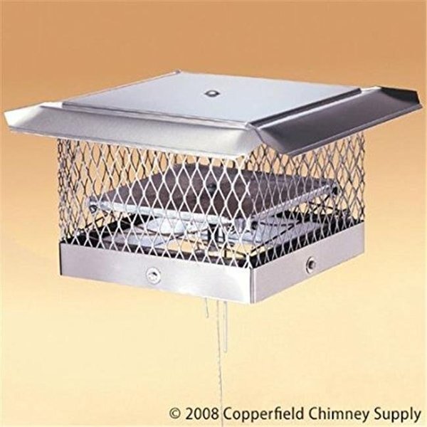 Lock-Top 9522 13 x 17 in. Stainless Steel Lock-Top II Chimney Cap-Damper; 0.62 in. Mesh, Lock-Top, Mfr#: 9522