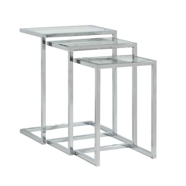 Carolina Cottage WSS-2016G-CHR Addison Nesting Table Set - Chrome - 23.5 x 18 x 12 in., Carolina Cottage, Mfr#: WSS-2016G-CHR