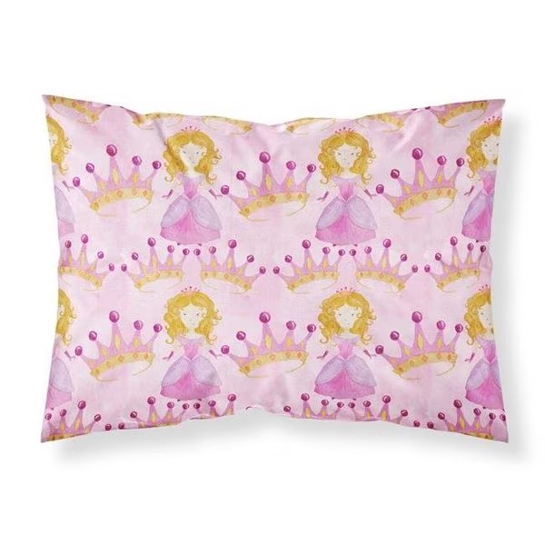Carolines Treasures BB7551PILLOWCASE Watercolor Princess & Crown Fabric Standard Pillowcase, Carolines Treasures, Mfr#: BB7551PILLOWCASE