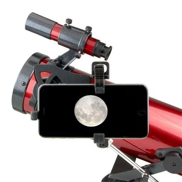 78 x 76 mm Newtonian Reflector Telescope with Universal Smartphone Digiscoping Adapter, Red, Marson, Mfr#: RP-100SP