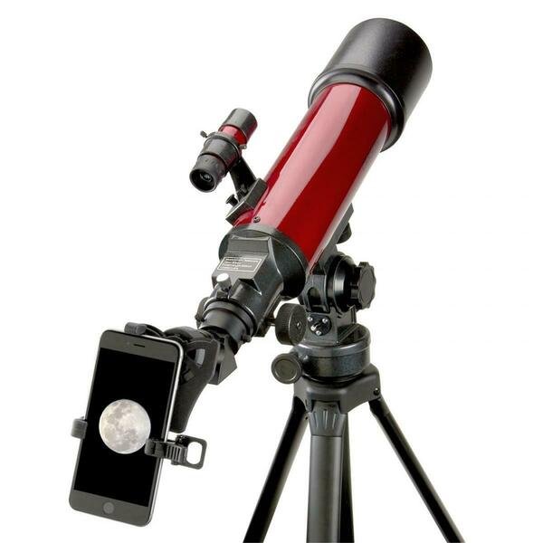 56 x 80 mm Refractor Telescope with Universal Smartphone Digiscoping Adapter, Red, Marson, Mfr#: RP-200SP