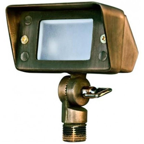 12V JC Cast Brass Mini Flood Light, 20W - Weathered Brass, Feeltheglow, Mfr#: FE2562926