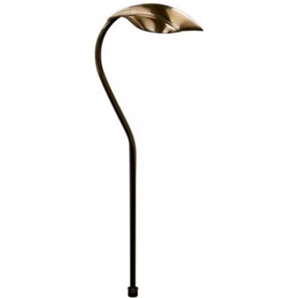 12V Brass Leaf Top Path Light, 21W - Weathered Brass, Feeltheglow, Mfr#: FE2562928