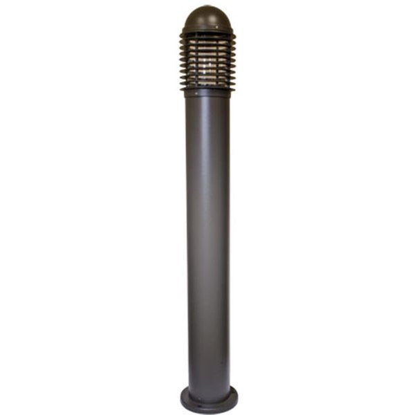 Powder Coated Cast Aluminum Bollard Light, Bronze - 43.25 x 6.69 x 6.69 in., Feeltheglow, Mfr#: FE2563020