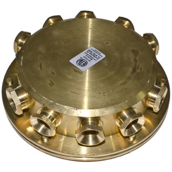 10Ways Underwater Junction Box, Brass - 1.58 x 5.50 x 5.50 in., Dabmar Lighting, Mfr#: DA85478