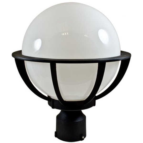 10 in. 120 V Cast Aluminum 60 watts Incandenscent Type Globe Post Top Fixture, Black, Feeltheglow, Mfr#: FE2563156