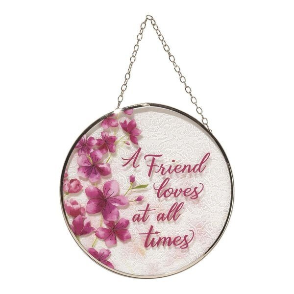 6 in Suncatcher A Friend Loves Glass with Suction Cup, Dicksons, Mfr#: SUNCG4