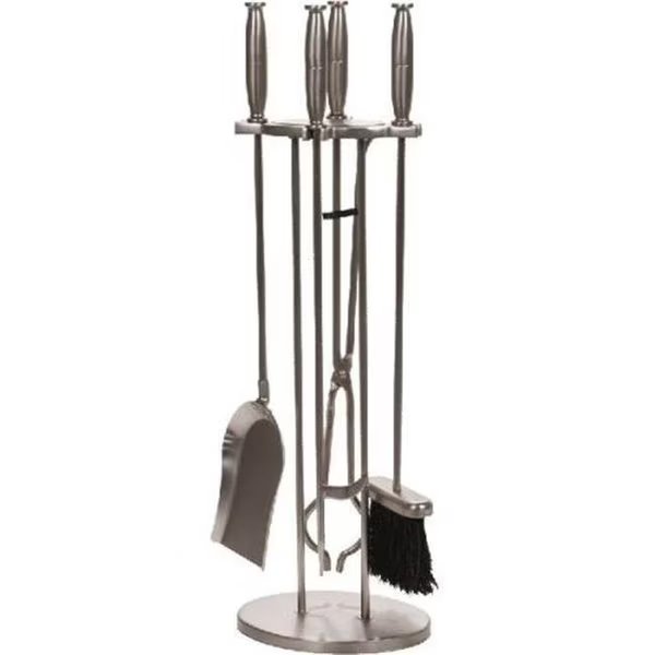 Dagan 7632 Fireplace Tool Set; Pewter - 5 Piece, Dagan, Mfr#: 7632