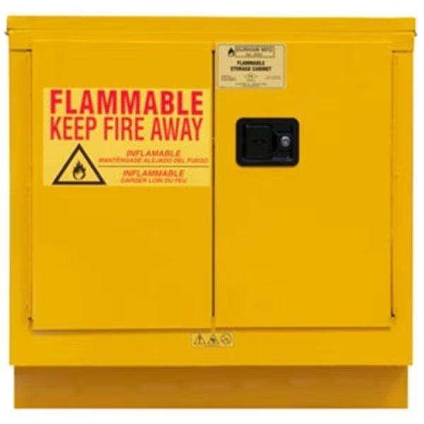 Durham Manufacturing 1022UCM-50 22 gal FM Approved Flammable Safety Manual Close Storage Cabinet; Safety Yellow, Durham Mfg, Mfr#: 1022UCM-50
