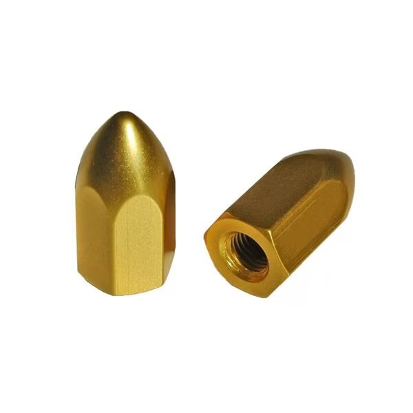 8 Piece Aluminum Wheel Lug Nuts 10 x 125 mm Flat Seat Gold Anodize, Durablue, Mfr#: 201881g