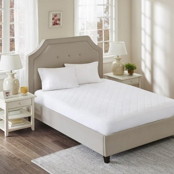 Sleep Philosophy BASI16-0330 All Natural Cotton Filled Mattress Pad; White - Cal King, Sleep Philosophy, Mfr#: BASI16-0330