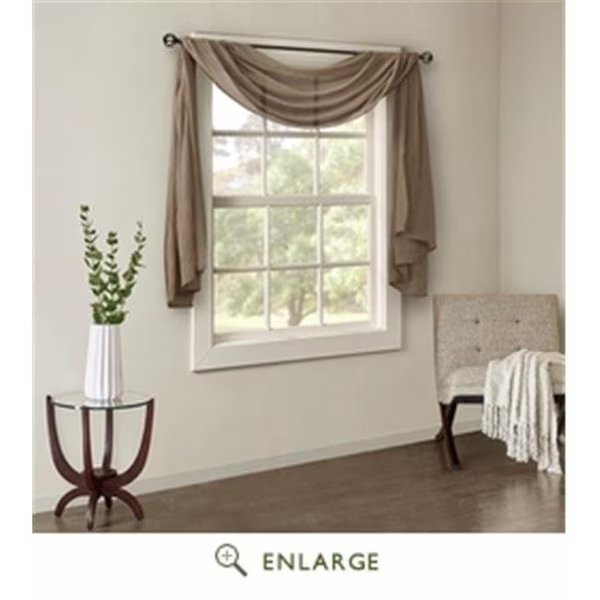 Madison Park MP40-4513 42 x 216 in. Harper Solid Crushed Scarf Sheer; Taupe, Madison Park, Mfr#: MP40-4513