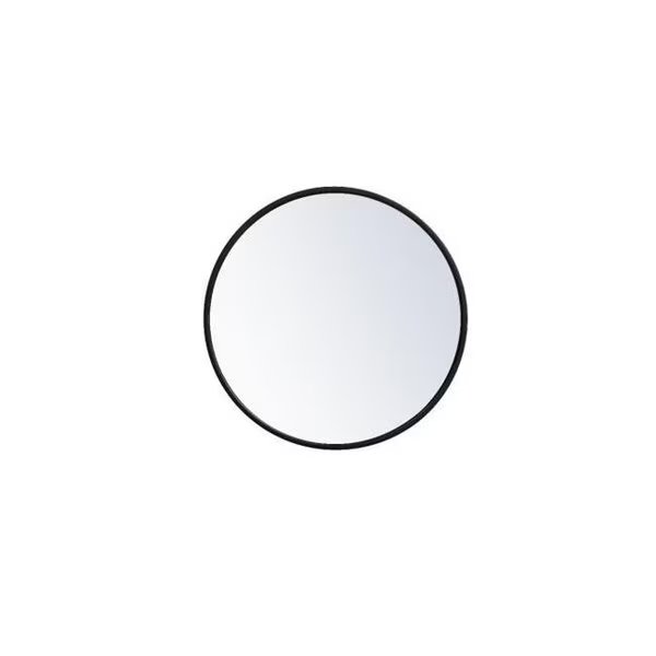 Elegant Decor MR4818BK 18 in. Metal Frame Round Mirror; Black, Elegant Decor, Mfr#: MR4818BK