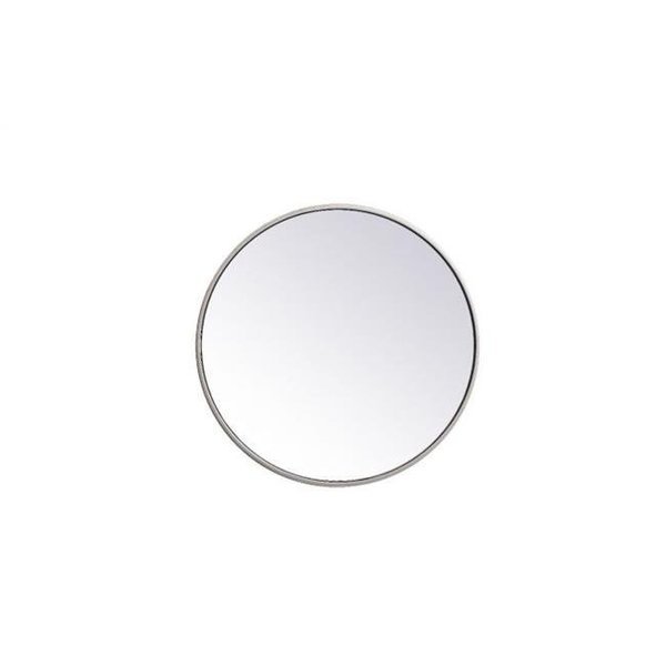 Elegant Decor MR4821S 21 in. Metal Frame Round Mirror; Silver, Elegant Decor, Mfr#: MR4821S