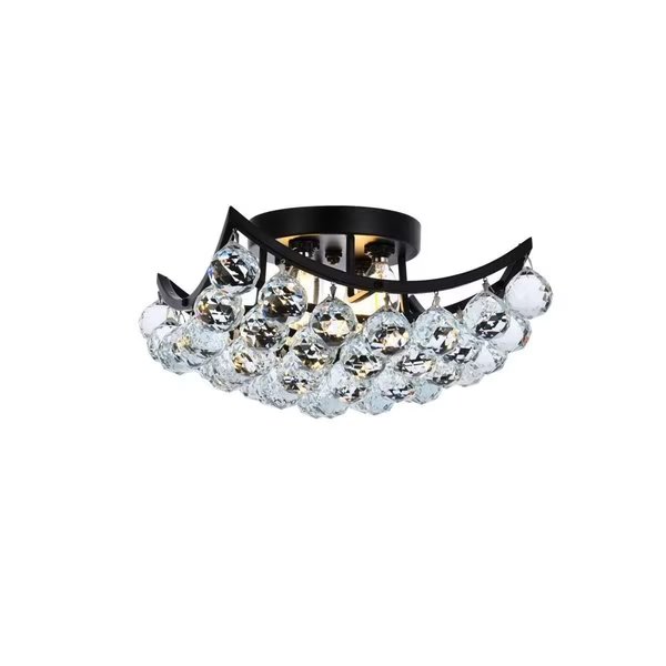 V9800F12BKRC 12 in Corona Flush Mount Black, Elegant Decor, Mfr#: V9800F12BK/RC