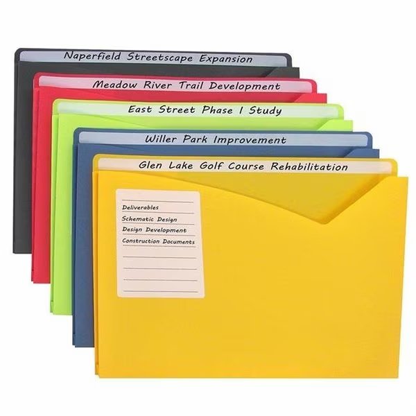 C-Line Products CLI63160-2 Assorted Write On Poly File Jackets - 10 Per Box - Pack of 2, C-Line Products, Mfr#: CLI63160-2
