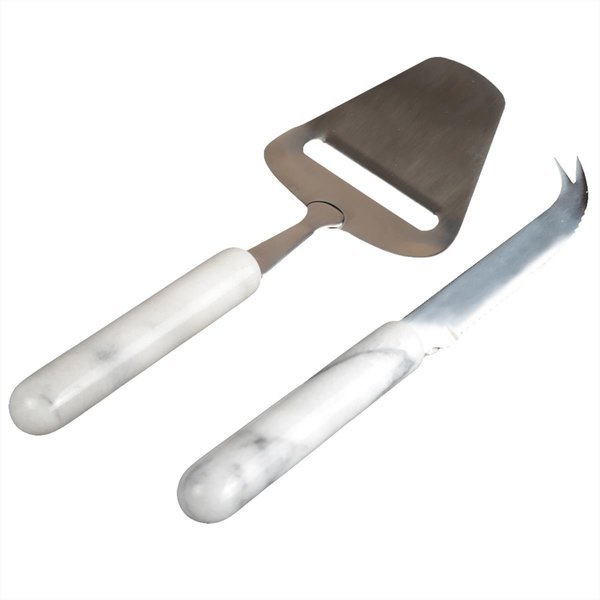 3 x 8.75 in. Genuine Marble Stone Serving Set, White - 2 Piece, Top Chef, Mfr#: TO2232674