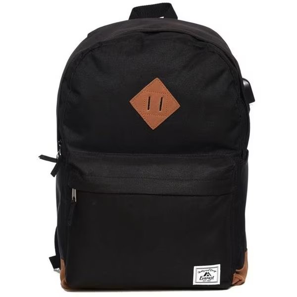 Everest EB1000-BK Vintage Laptop Backpack; Black, Everest, Mfr#: EB1000-BK