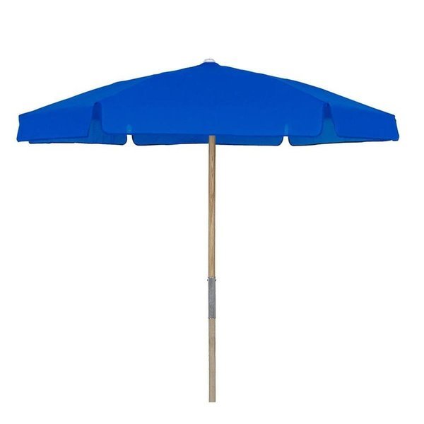 Fiberbuilt Home 7BPU-6R-WDO-TX-Pacific Blue 7.5 ft. Hex Beach Umbrella 6 Rib Push Up Natural Oak with Pacific Blue Vinyl Coated Weave Canopy, Fiberbuilt Home, Mfr#: 7BPU-6R-WDO-TX-Pacific Blue