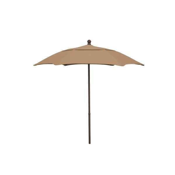Fiberbuilt Home 7HPUCB-Beige 7.5 ft. Hex Patio Umbrella 6 Rib Push Up Champagne Bronze with Beige Spun Poly Canopy, Fiberbuilt Home, Mfr#: 7HPUCB-Beige