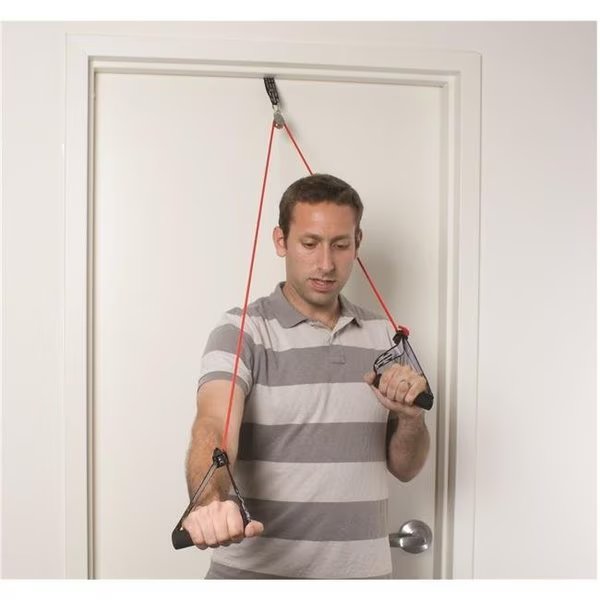 Cando 10-5041 Shoulder Pulley with Exercise Tubing & Handles; Red - Light, Cando International, Mfr#: 1147502