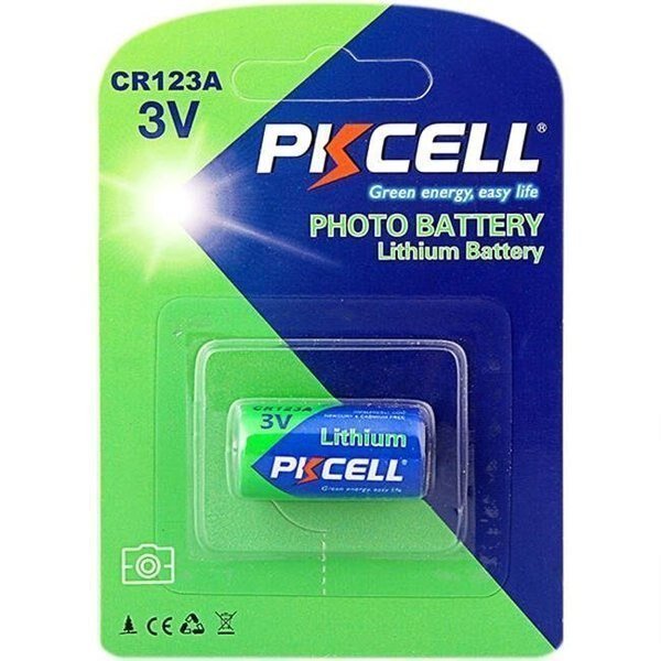 PK Cell CR123A-1B 3.0V Ultra Lithium Photo Battery, Pkcell, Mfr#: CR123A-1B