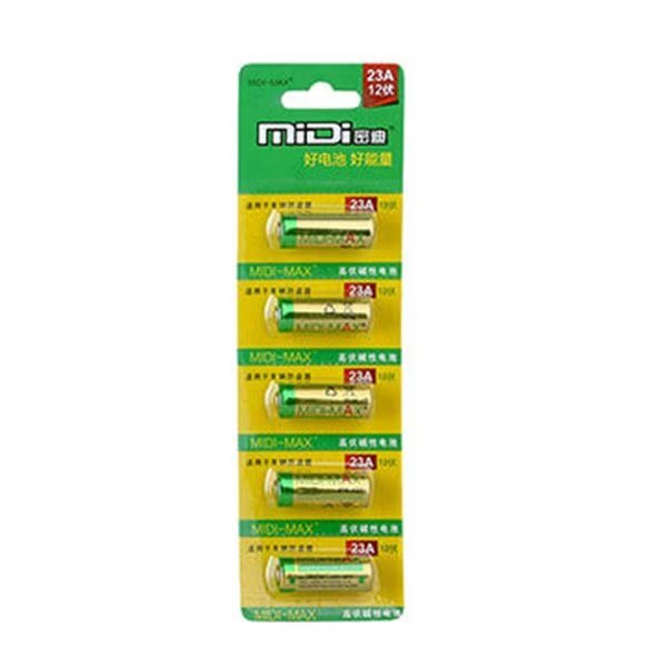 PK Cell 23A-5B 12V & 23 amp Alkaline Battery; Pack of 5, Pkcell, Mfr#: 23A-5B